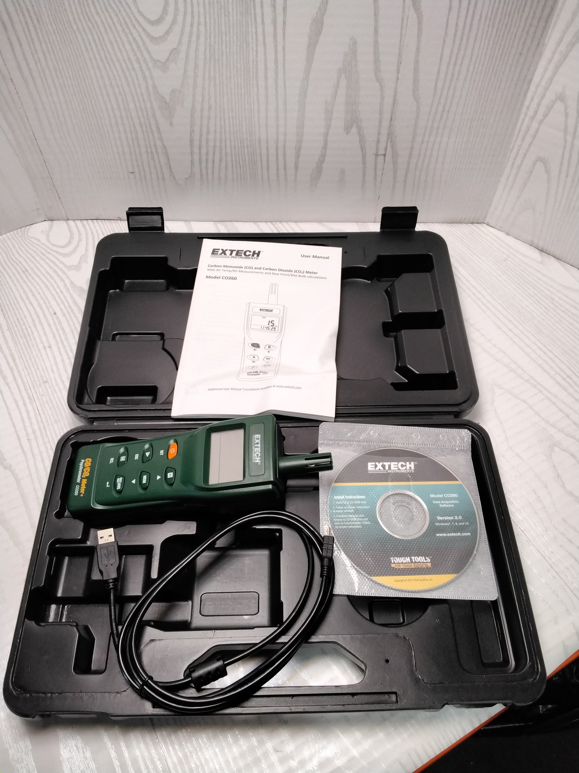 Extech CO260 Indoor Air Quality CO/CO2 Meter *FOR PARTS/READ* (7887253111022)